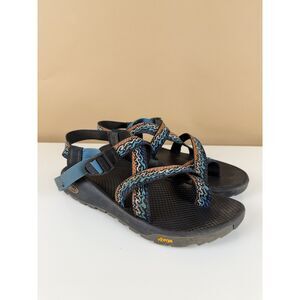 Chaco Z2 Vibram Sport Sandals Toe Loop Blue Orange Multicolor Size 10 Women